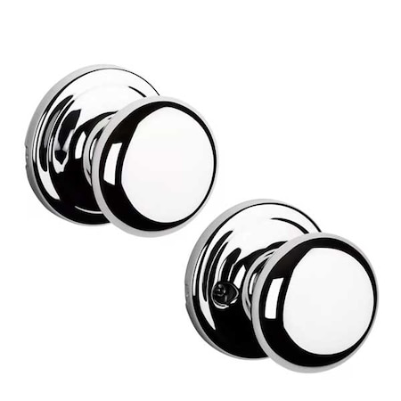 Kwikset: Hancock Passage Door Knob With Round Rose / Polished Chrom